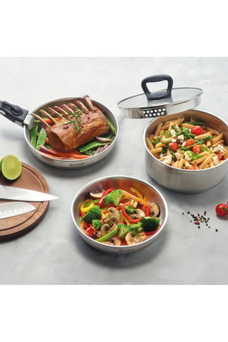 Batterie de cuisine en acier inoxydable - 6 pièces