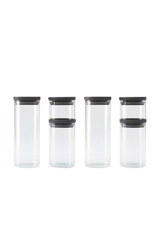 6 boîtes de conservation en verre borosilicate avec couvercles - 50 cl, 1 l et 1,5 l
