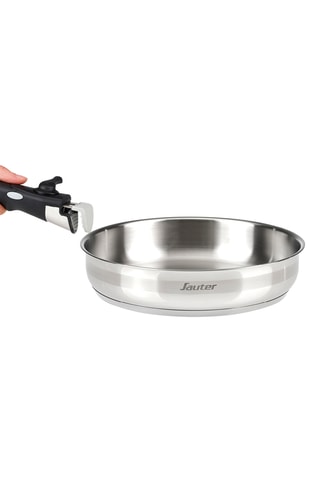 Poêle en acier inoxydable avec manche amovible - 24 cm
