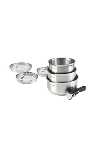 Batterie de cuisine en acier inoxydable - 7 pièces