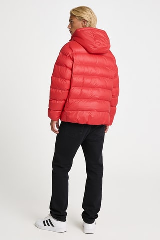 Doudoune regular à capuche - Rouge