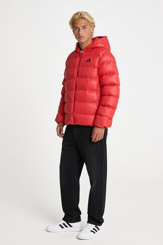 Doudoune regular à capuche - Rouge