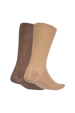 2 paires de chaussettes en coton biologique Premium Essentials - Marron