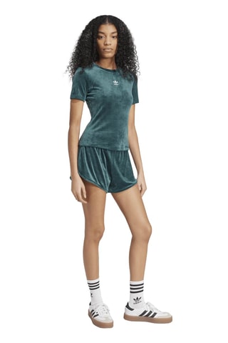 T-shirt slim en velours - Vert