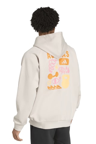 Sweat oversize d’entraînement à capuche - Beige