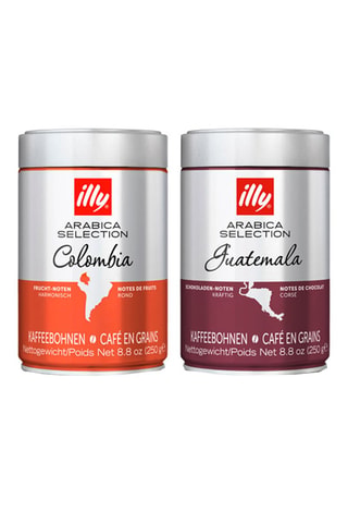 	6 boîtes de café en grains Arabica Selection Guatemala Illy - 250 g et 6 boîtes de café en grains Arabica Selection Colombia Illy - 250 g