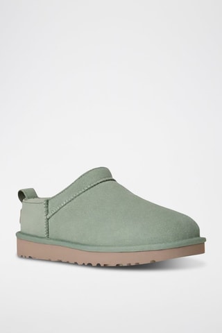 Low boots fourrés en nubuck Classic Micro - Vert