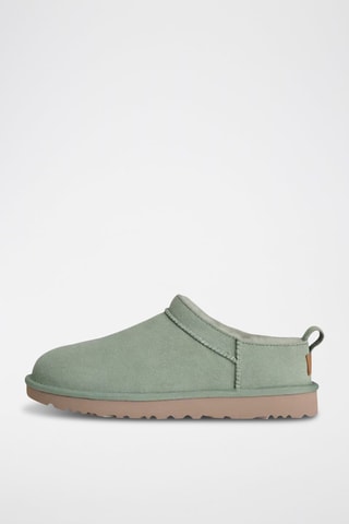 Low boots fourrés en nubuck Classic Micro - Vert