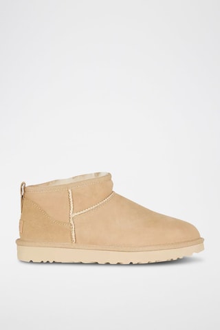 Bottines fourrées en nubuck Classic Ultra Mini - Beige