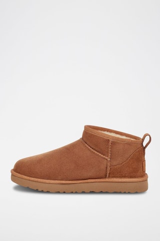 Bottines fourrées en nubuck Classic Ultra Mini - Marron