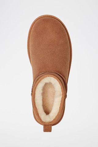 Bottines fourrées en nubuck Classic Ultra Mini - Marron