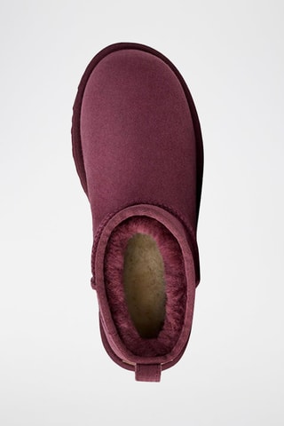 Bottines fourrées en nubuck Classic Ultra Mini - Rouge