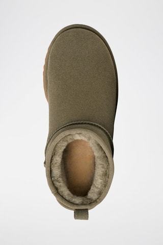 Bottines fourrées en nubuck Classic Ultra Mini - Vert