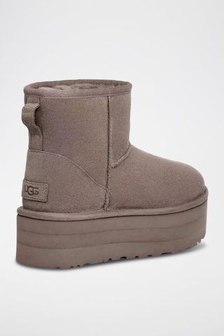 Bottines fourrées de marche en nubuck Classic Mini - Gris