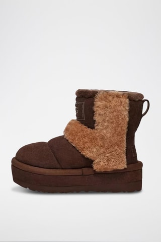 Bottines fourrées plateformes en nubuck Classic Chillapeak - Marron