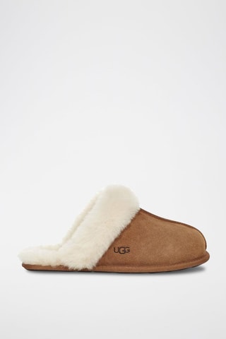 Chaussons fourrés en cuir de mouton Schuffette II - Marron clair