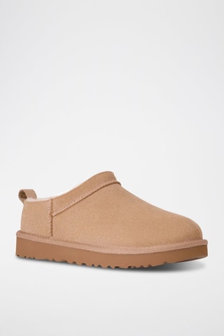 Low boots fourrés en nubuck Classic Micro - Beige