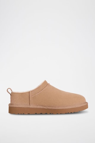 Low boots fourrés en nubuck Classic Micro - Beige