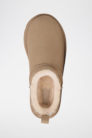 Low boots fourrés en nubuck Classic Micro - Beige