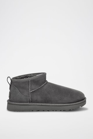 Bottines fourrées en nubuck Classic Ultra Mini - Gris