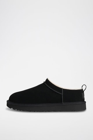 Low boots fourrés en nubuck Classic Micro - Noir