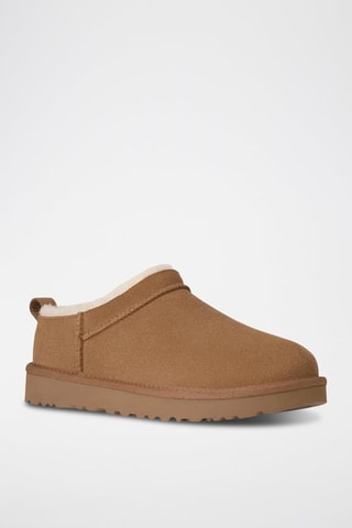 Low boots fourrés en nubuck Classic Micro - Marron