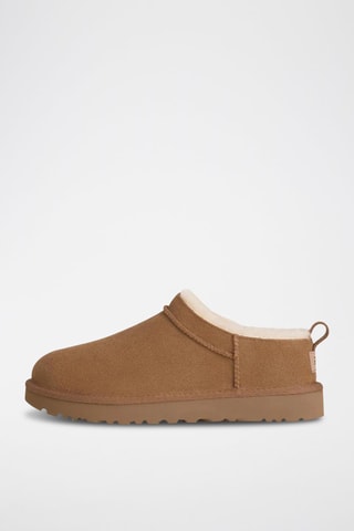 Low boots fourrés en nubuck Classic Micro - Marron