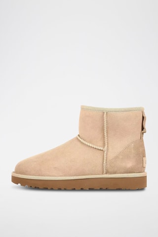 Bottines fourrées en nubuck Classic Mini Ii - Beige