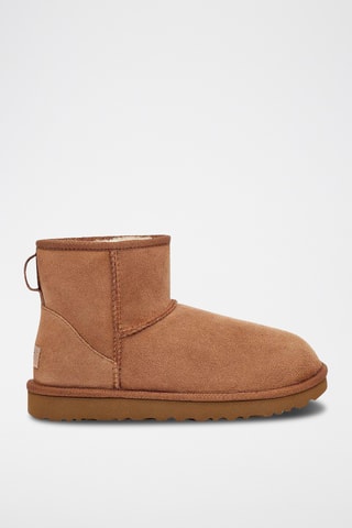 Bottines fourrées en nubuck Classic Mini Ii - Camel