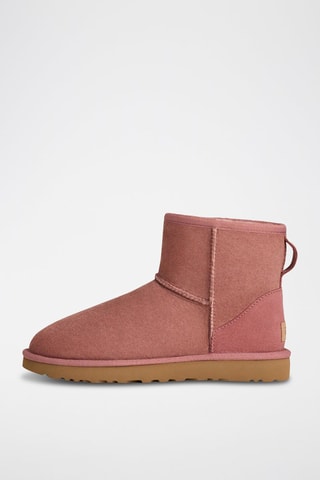 Bottines fourrées en nubuck Classic Mini Ii - Rose