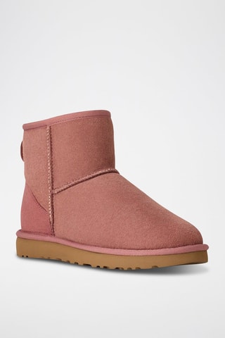 Bottines fourrées en nubuck Classic Mini Ii - Rose