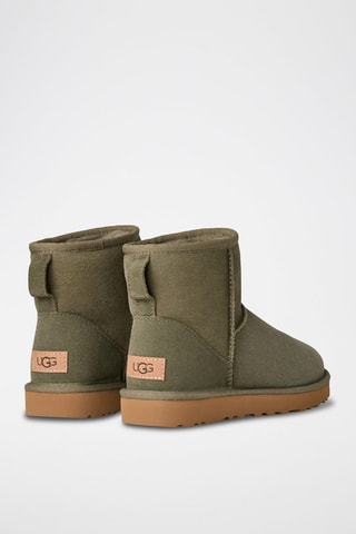 Bottines fourrées en nubuck Classic Mini Ii - Beige et vert