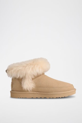 Bottines fourrées de randonnée en nubuck Classic Ultra - Beige