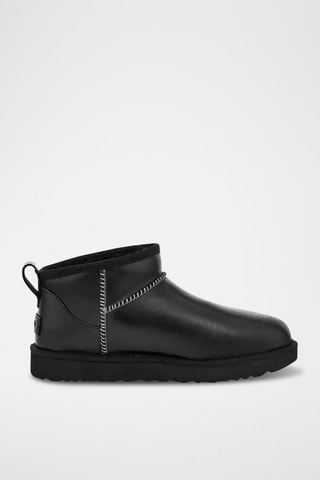 Bottines fourrées de randonnée en cuir Ultra Mini - Noir