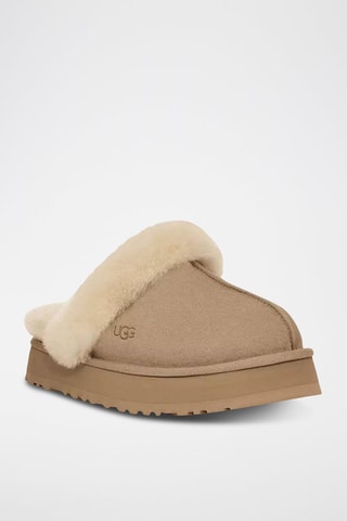 Low boots fourrés en nubuck Disquette - Beige