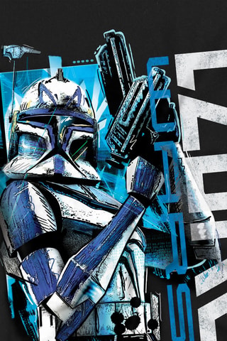 T-shirt Captain Rex The Clone Star Wars - Zwart