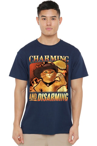 T-shirt Puss in Boots Shrek DreamWorks Animation - Marineblauw