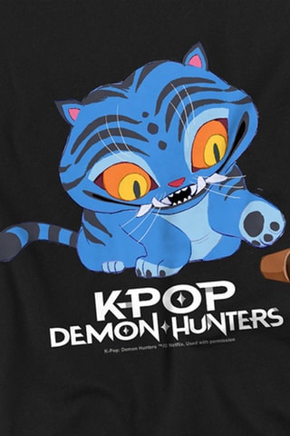 T-shirt Derpy de Tijger Kpop Demon Hunters - Zwart