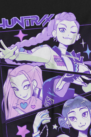 T-shirt Huntrix Kpop Demon Hunters - Zwart