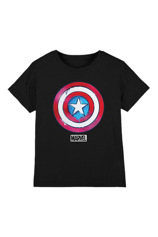 T-shirt Captain America Avengers Marvel - Zwart