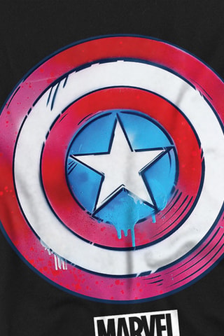 T-shirt Captain America Avengers Marvel - Zwart