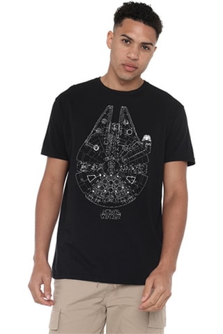 T-shirt Millenium Falcon Star Wars - Zwart
