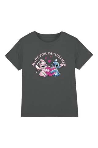 T-shirt Stitch en Angel Lilo en Stitch Disney - Donkergrijs