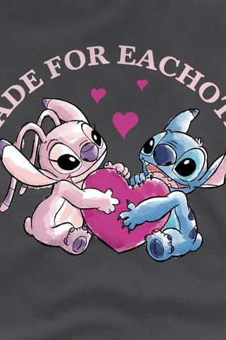 T-shirt Stitch en Angel Lilo en Stitch Disney - Donkergrijs