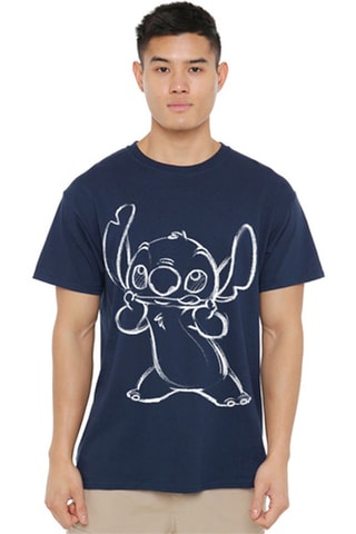T-shirt Stitch Lilo en Stitch Disney - Marineblauw