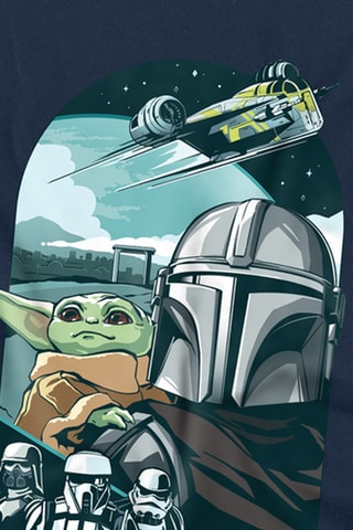 T-shirt Grogu en Stormtrooper The Mandalorian Star Wars - Marineblauw