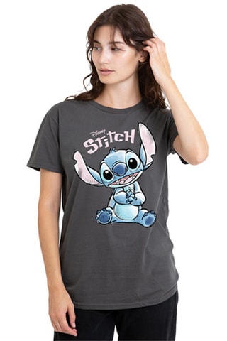 T-shirt Stitch Lilo en Stitch Disney - Donkergrijs