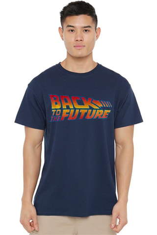 T-shirt Back to The Future - Marineblauw