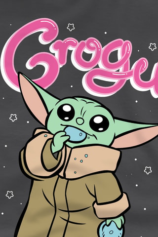 T-shirt Grogu The Mandalorian Star Wars - Donkergrijs