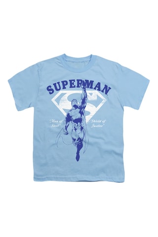 T-shirt Superman Justice League DC Comics - Lichtblauw